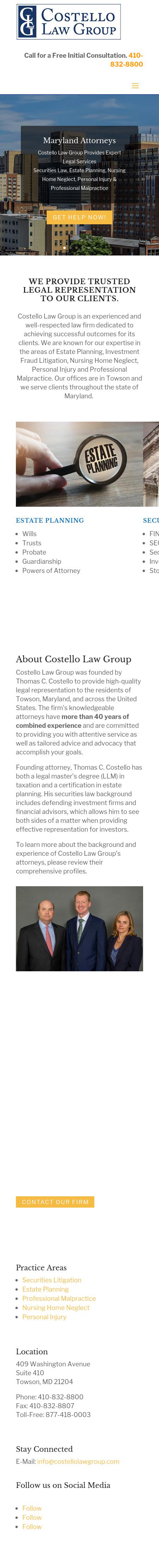 Costello Law Group - Towson MD Lawyers